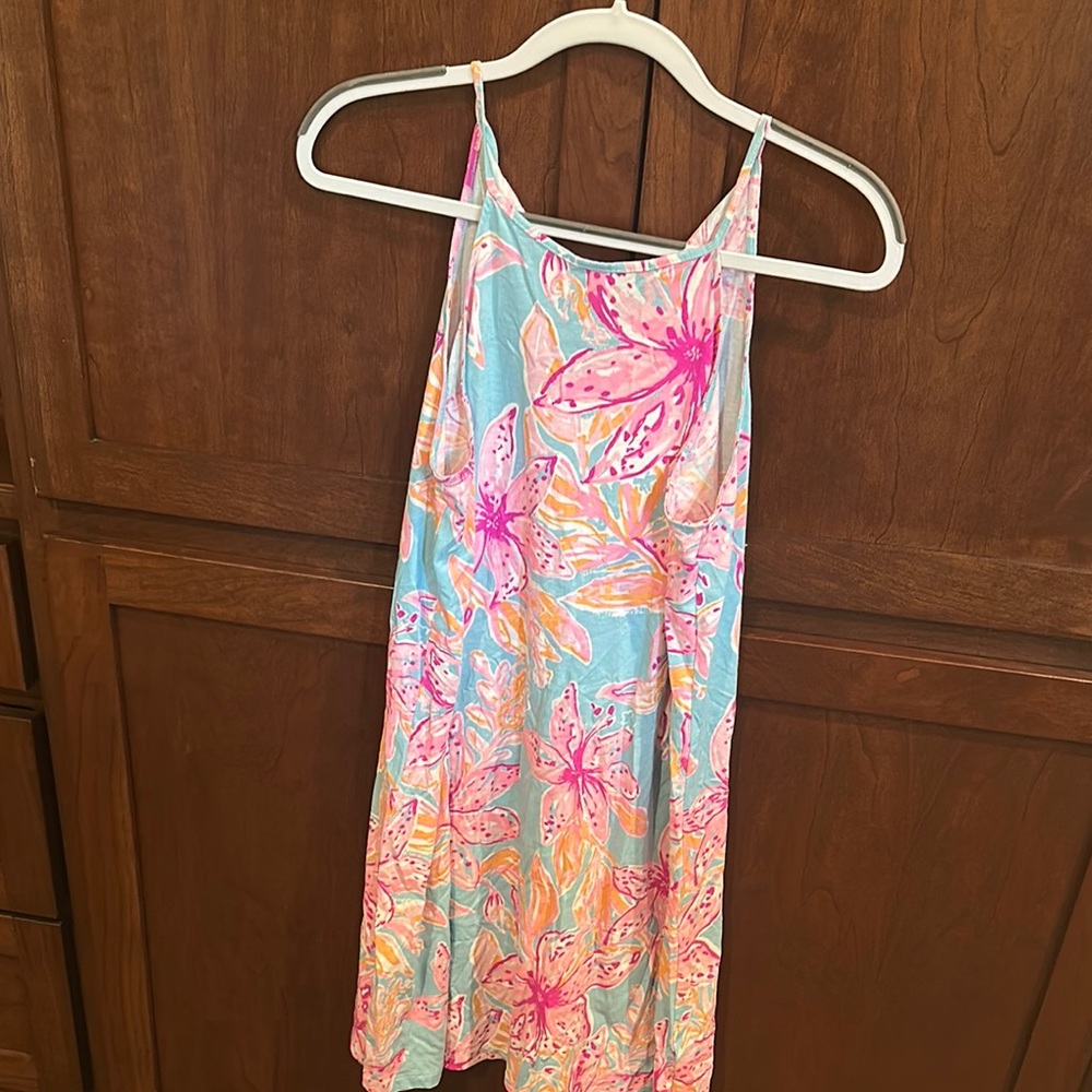 Lilly Pulitzer Floral Dress in Pink and Blue